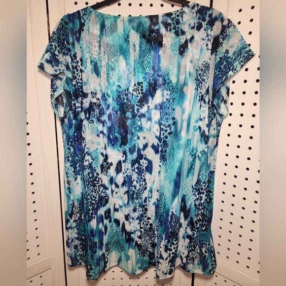 Dana Buchman Large Layered Teal Hi Low Style - Picture 3 of 6